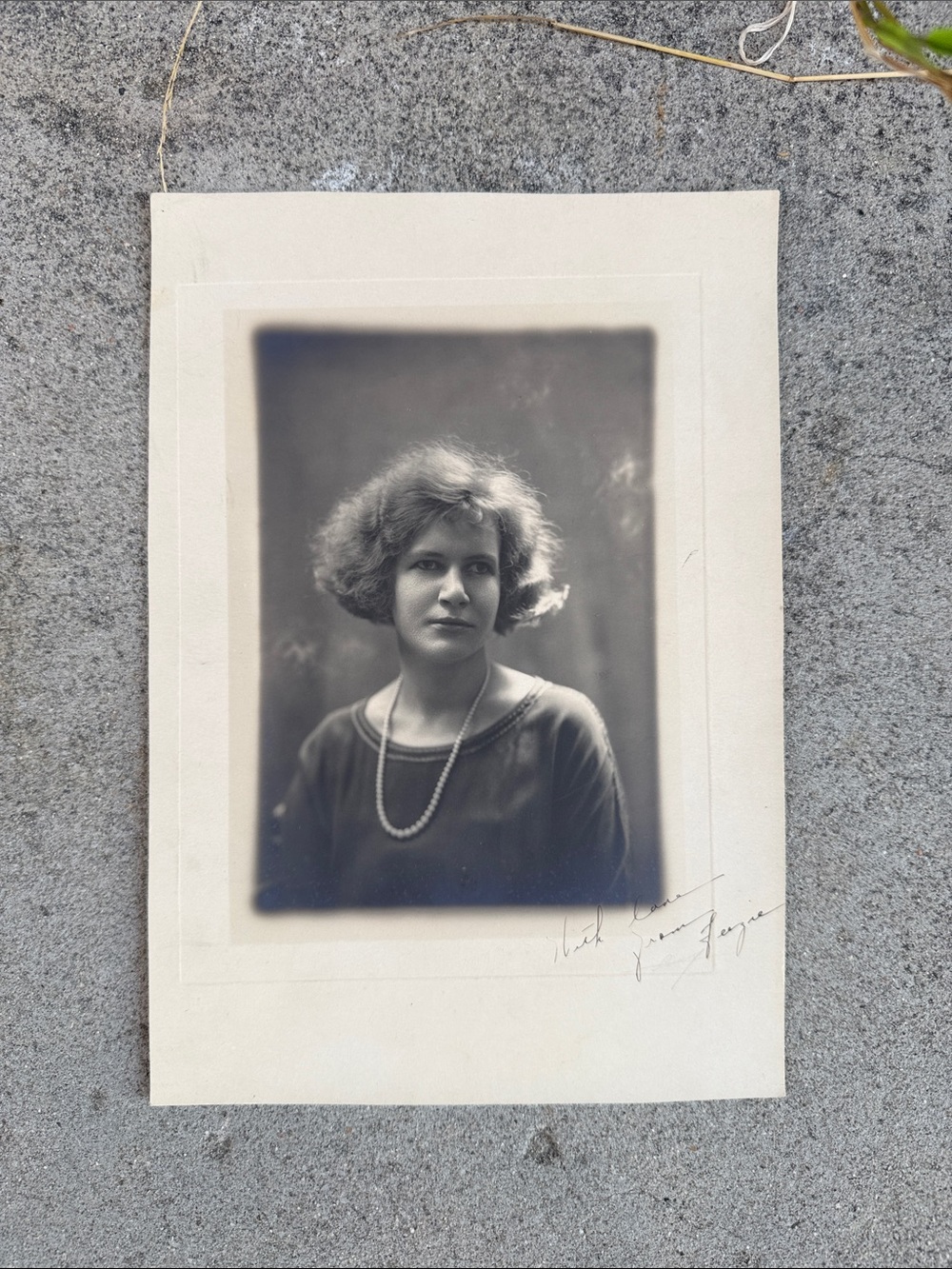 20th Century Portrait of Woman with Pearl Necklace